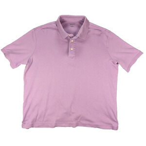Lands End Polo Shirt Large Men's Pink Short Sleeve 100% Supima Cotton Casual